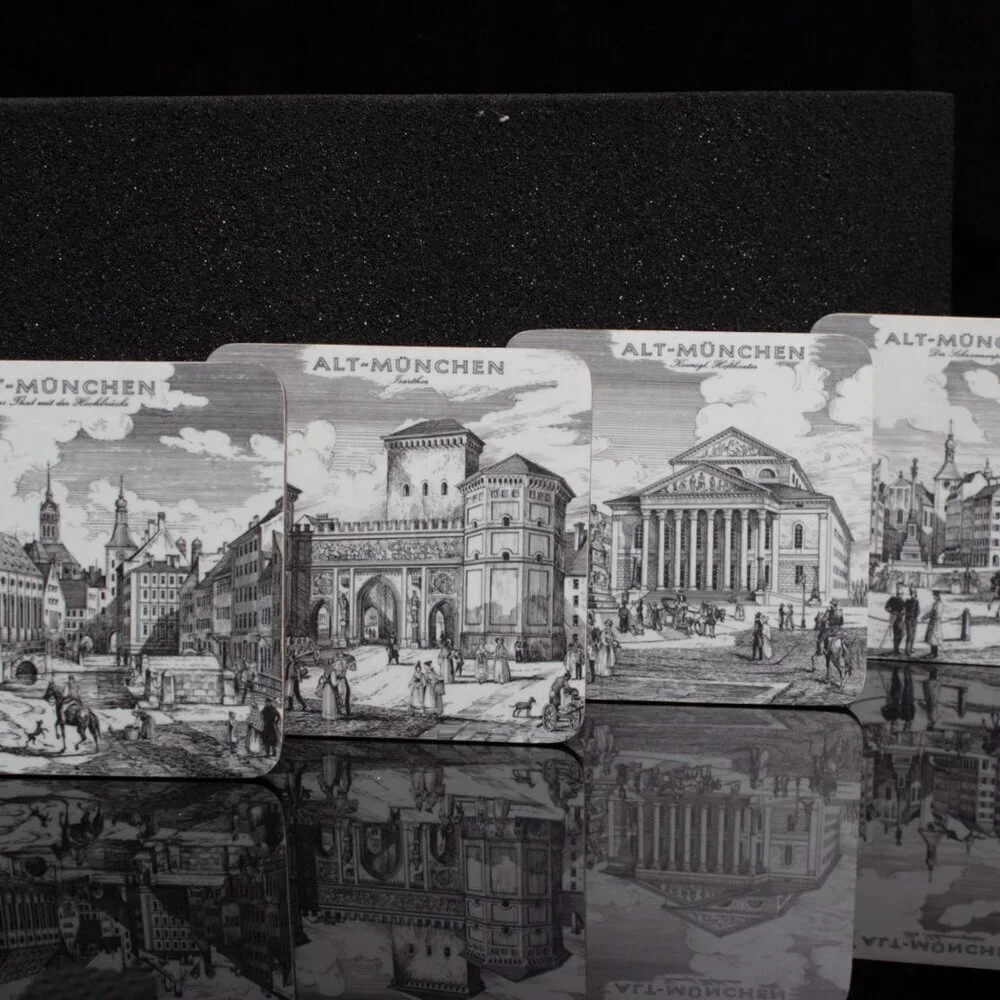 Vintage Alt-München Coasters By Schuberth  Set Of 4 - Picture 7 of 8